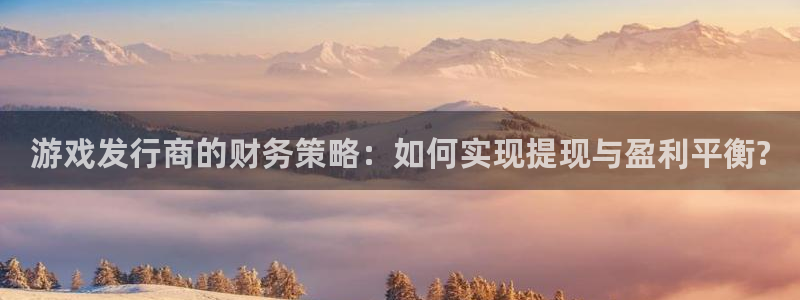 pp电子子图书：游戏发行商的财务策略：如何实现提现与盈利平衡?